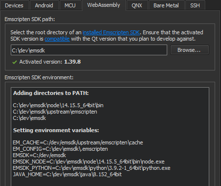 {WebAssembly tab in SDKs preferences}